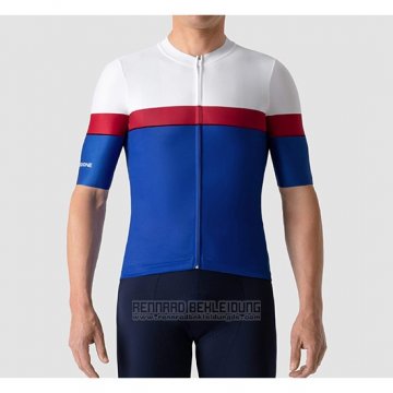 2019 Fahrradbekleidung La Passione Wei Rot Blau Trikot Kurzarm und Tragerhose