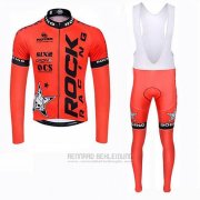 2019 Fahrradbekleidung Rock Racing SIDI Orange Trikot Langarm und Tragerhose