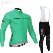 2019 Fahrradbekleidung STRAVA Grun Trikot Langarm und Overall