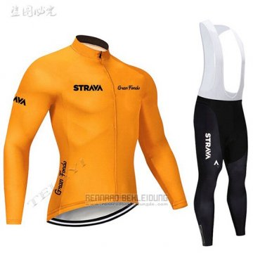 2019 Fahrradbekleidung STRAVA Orange Trikot Langarm und Overall