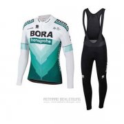 2020 Fahrradbekleidung Bora-Hansgrone Grun Wei Trikot Langarm und Tragerhose