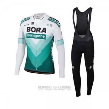 2020 Fahrradbekleidung Bora-Hansgrone Grun Wei Trikot Langarm und Tragerhose