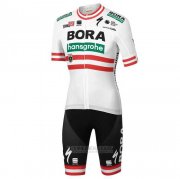 2020 Fahrradbekleidung Bora Champion Osterreich Trikot Kurzarm und Tragerhose