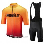 2020 Fahrradbekleidung Morvelo Orange Trikot Kurzarm und Tragerhose