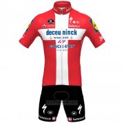 2021 Fahrradbekleidung Deceuninck Quick Step Champion Danemark Trikot Kurzarm und Tragerhose