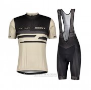 2021 Fahrradbekleidung Scott Licht Braun Trikot Kurzarm und Tragerhose