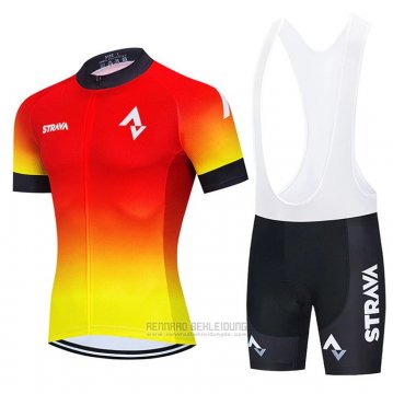 2021 Fahrradbekleidung Shimano Rot Gelb Trikot Kurzarm und Tragerhose