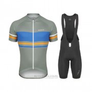 2021 Fahrradbekleidung De Marchi Grun Blau Trikot Kurzarm und Tragerhose