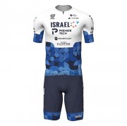 2022 Fahrradbekleidung Israel Cycling Academy Blau Wei Trikot Kurzarm und Tragerhose(1)