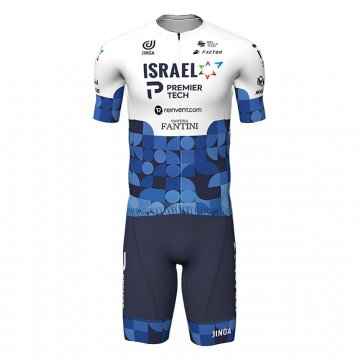 2022 Fahrradbekleidung Israel Cycling Academy Blau Wei Trikot Kurzarm und Tragerhose(1)