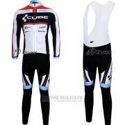 2012 Fahrradbekleidung Cube Shwarz und Wei Trikot Langarm und Tragerhose