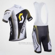 2013 Fahrradbekleidung Scott Wei und Shwarz Trikot Kurzarm und Tragerhose