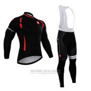 2015 Fahrradbekleidung Castelli Hell Shwarz Trikot Langarm und Tragerhose