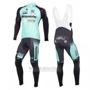 2016 Fahrradbekleidung Bianchi Mtb Ml Shwarz und Grun Trikot Langarm und Tragerhose