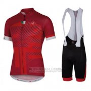 2016 Fahrradbekleidung Castelli Rot und Wei Trikot Kurzarm und Tragerhose