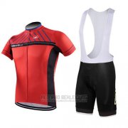 2016 Fahrradbekleidung Castelli Shwarz und Rot Trikot Kurzarm und Tragerhose