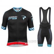 2016 Fahrradbekleidung Pinarello Shwarz und Blau Trikot Kurzarm und Tragerhose