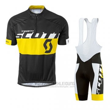 2016 Fahrradbekleidung Scott Gelb Trikot Kurzarm und Tragerhose