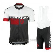 2016 Fahrradbekleidung Scott Rot und Wei Trikot Kurzarm und Tragerhose