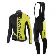 2016 Fahrradbekleidung Specialized Ml Shwarz und Gelb Trikot Langarm und Tragerhose