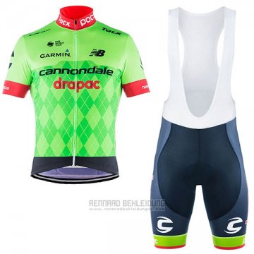 2017 Fahrradbekleidung Cannondale Drapac Grun Trikot Kurzarm und Tragerhose