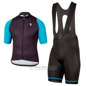 2017 Fahrradbekleidung Etxeondo Neo Shwarz und Blau Trikot Kurzarm und Tragerhose