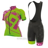 2017 Fahrradbekleidung Frau ALE Graphics Prr Star Grun Trikot Kurzarm und Tragerhose