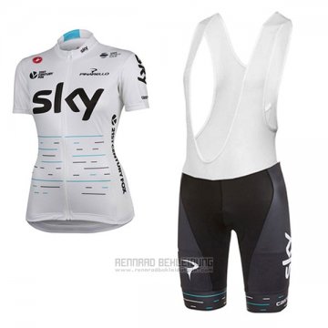 2017 Fahrradbekleidung Frau Sky Wei Trikot Kurzarm und Tragerhose