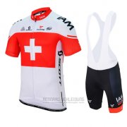 2017 Fahrradbekleidung IAM Champion Schweiz Trikot Kurzarm und Tragerhose