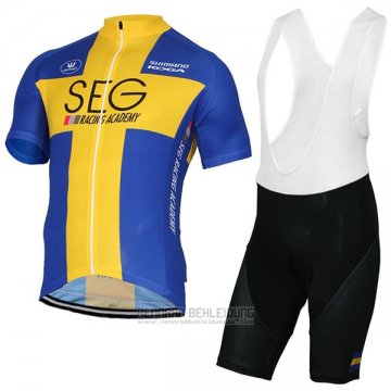 2017 Fahrradbekleidung SEG Racing Academy Champion Schweden Trikot Kurzarm und Tragerhose