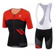 2017 Fahrradbekleidung Sportful Rot und Shwarz Trikot Kurzarm und Tragerhose