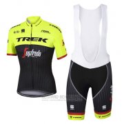 2017 Fahrradbekleidung Trek Segafredo Grun und Shwarz Trikot Kurzarm und Tragerhose