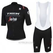 2017 Fahrradbekleidung Trek Segafredo Shwarz Trikot Kurzarm und Tragerhose