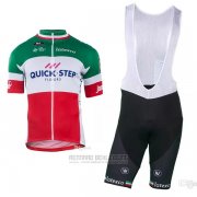 2018 2019 Fahrradbekleidung Quick Step Floors Champion Italien Trikot Kurzarm und Tragerhose