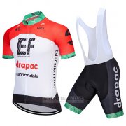 2018 Fahrradbekleidung Cannondale Drapac Wei und Rot Trikot Kurzarm und Tragerhose