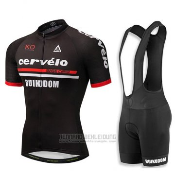 2018 Fahrradbekleidung Cervelo Shwarz Trikot Kurzarm und Tragerhose