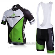 2018 Fahrradbekleidung Merida Shwarz und Grun Trikot Kurzarm und Tragerhose