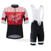 2018 Fahrradbekleidung Morvelo Rot und Shwarz Trikot Kurzarm und Tragerhose