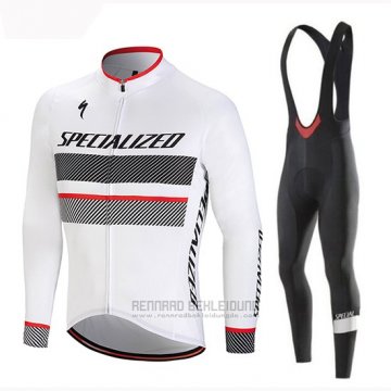 2018 Fahrradbekleidung Specialized Wei Trikot Langarm und Tragerhose