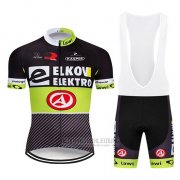 2019 Fahrradbekleidung Elkov Elektro Shwarz Grun Trikot Kurzarm und Overall