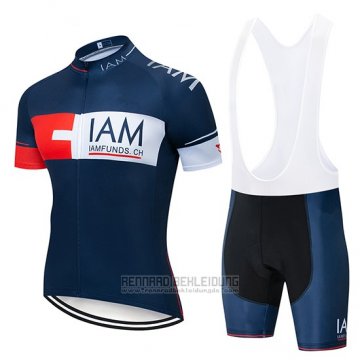 2019 Fahrradbekleidung IAM Blau Tief Trikot Kurzarm und Tragerhose