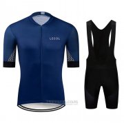 2020 Fahrradbekleidung Le Col Blau Trikot Kurzarm und Tragerhose