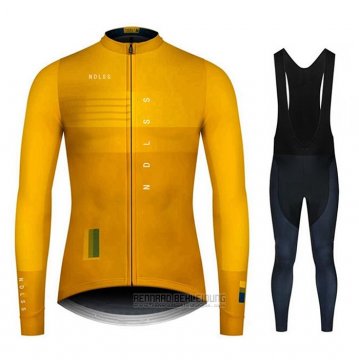 2020 Fahrradbekleidung NDLSS Gelb Trikot Langarm und Tragerhose