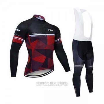 2020 Fahrradbekleidung Northwave Shwarz Rot Trikot Langarm und Tragerhose