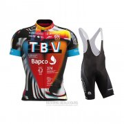 2021 Fahrradbekleidung Bahrain Victorious Shwarz Orange Trikot Kurzarm und Tragerhose