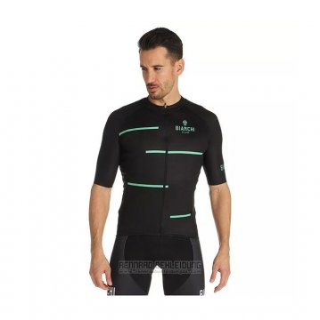 2021 Fahrradbekleidung Bianchi Shwarz Trikot Kurzarm und Tragerhose(2)