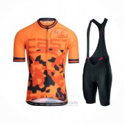 2021 Fahrradbekleidung Castelli Orange Trikot Kurzarm und Tragerhose