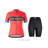 2021 Fahrradbekleidung Frau Bontrage Orange Trikot Kurzarm und Tragerhose