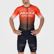 2022 Fahrradbekleidung Arkea Samsic Shwarz Rot Trikot Kurzarm und Tragerhose