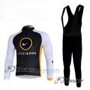 2010 Fahrradbekleidung Livestrong Shwarz Trikot Langarm und Tragerhose